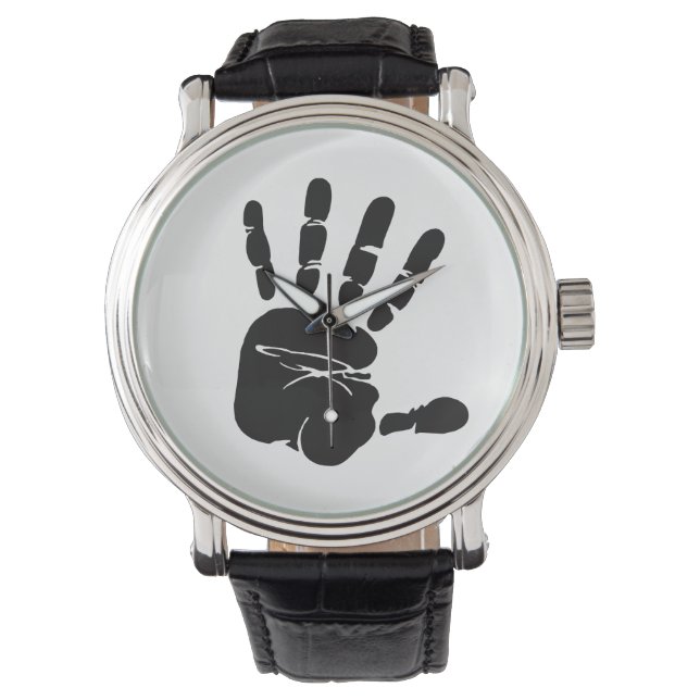 Schwarzweißhanddruck Armbanduhr (Vorderseite)