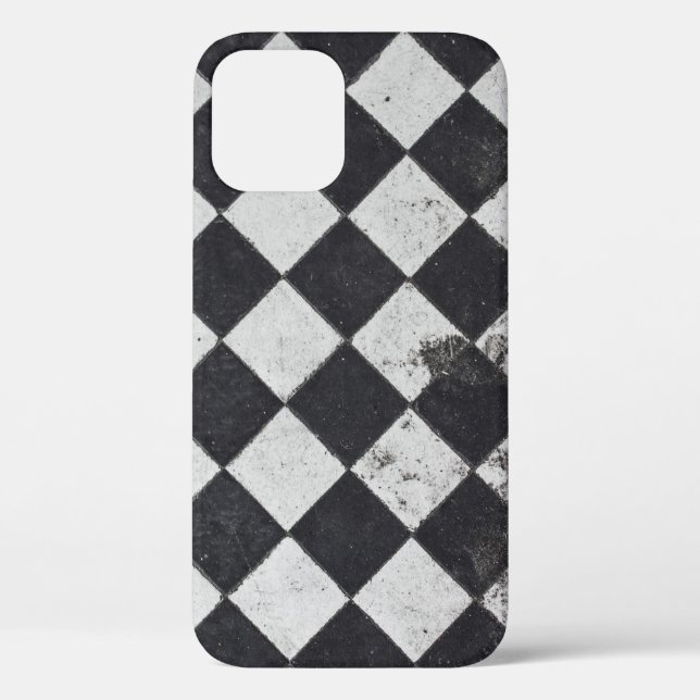 Schwarzweißharlequin-Grafik Case-Mate iPhone Hülle (Rückseite)