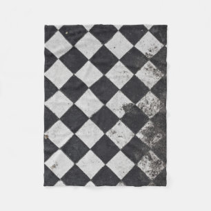Schwarzweißharlequin-Grafik Fleecedecke