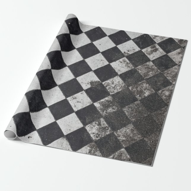 Schwarzweißharlequin-Grafik Geschenkpapier (Ungerollt)