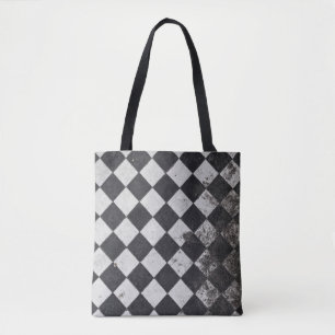 Schwarzweißharlequin-Grafik Tasche