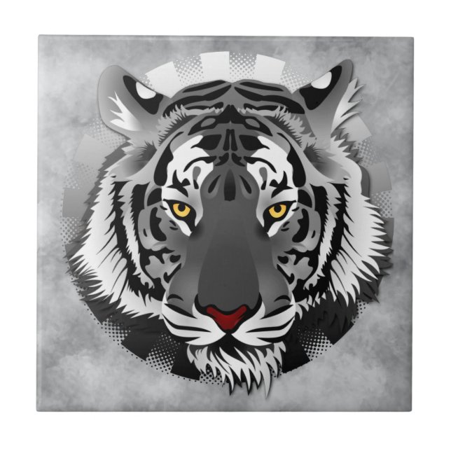 Schwarzweißiger Tiger Fliese (Vorderseite)