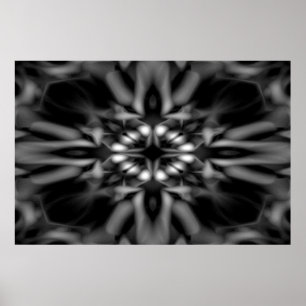 Schwarzweißkaleidoskopmuster Poster