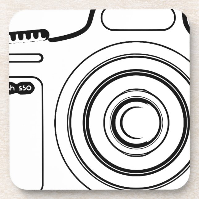 Schwarzweißkamera Getränkeuntersetzer (Vorderseite)