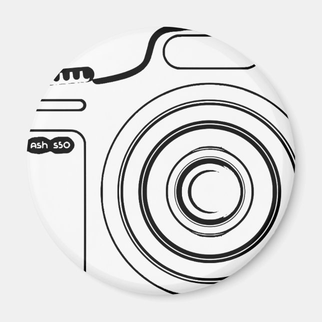 Schwarzweißkamera Magnet (Vorne)