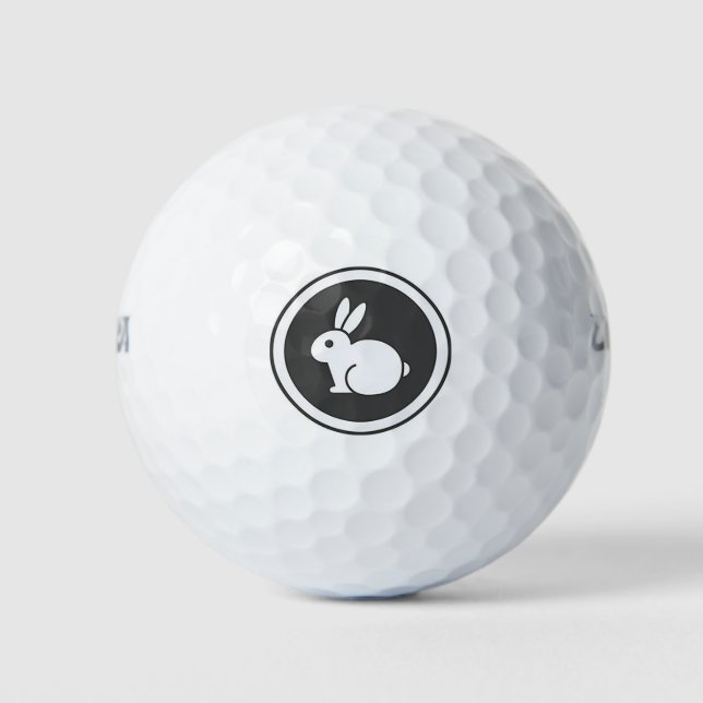 Schwarzweißkaninchen Golfball (Vorderseite)