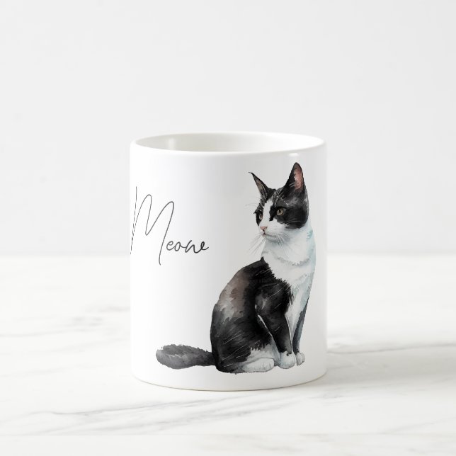 Schwarzweißkatze Kaffeetasse (Mittel)