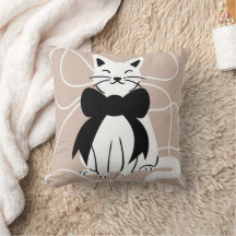 Schwarzweißkatze mit abstrakter Linie