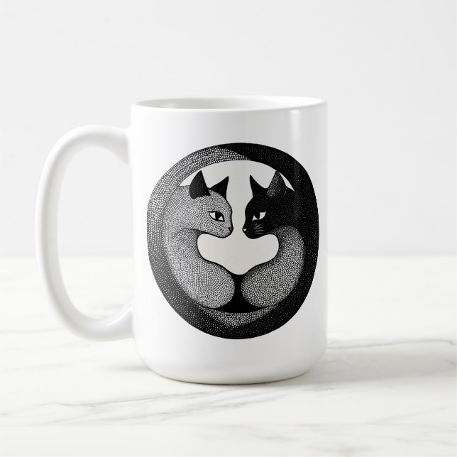 Schwarzweißkatzen Kaffeetasse (Links)
