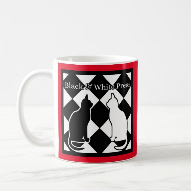 Schwarzweißkatzen Kaffeetasse (Links)