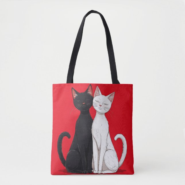 Schwarzweißkatzen Tasche (Vorderseite)