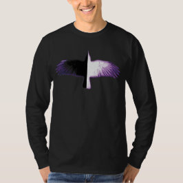 Schwarzweißkeile, Lila T-Shirt