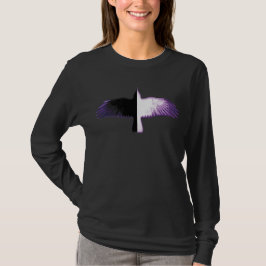 Schwarzweißkeile, Lila T-Shirt