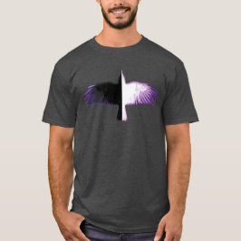 Schwarzweißkeile, Lila T-Shirt