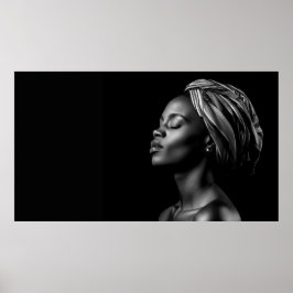Schwarzweißkomposition des afrikanischen Gesichts Poster