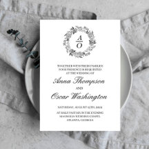 Schwarzweißkranz, Einladungskarte für die Hochzeit