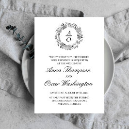 Schwarzweißkranz, Einladungskarte für die Hochzeit