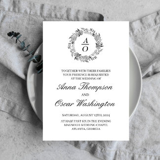 Schwarzweißkranz, Einladungskarte für die Hochzeit