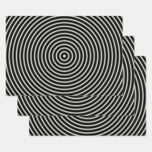 Schwarzweißkreise Geschenkpapier Set