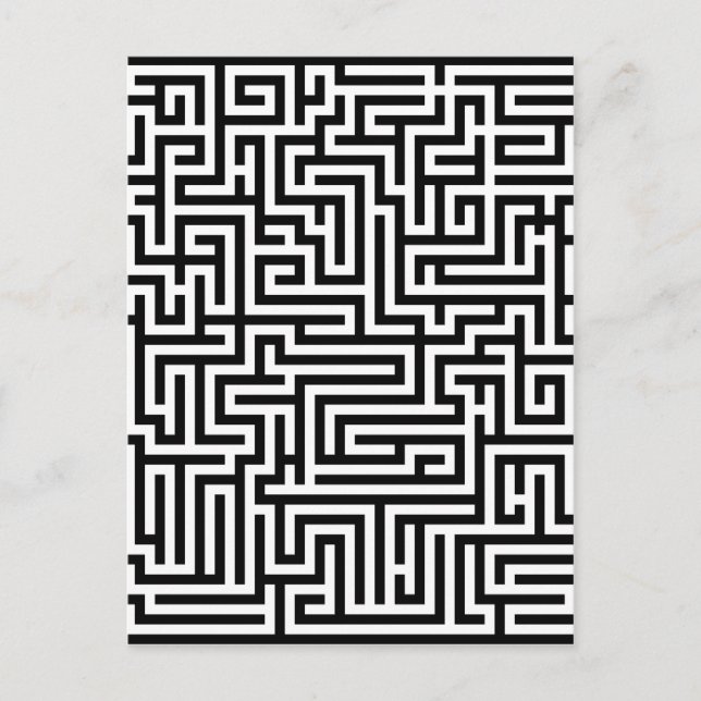 Schwarzweißlabyrinth Postkarte (Vorderseite)