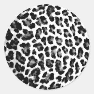 Schwarzweißleopard Runder Aufkleber