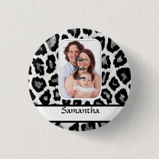 Schwarzweißleoparddruck Button