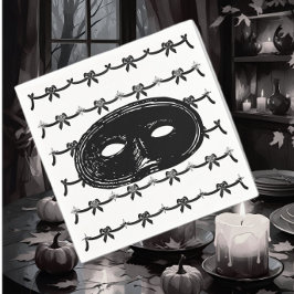 Schwarzweißmaske mit Vintagem Party Serviette