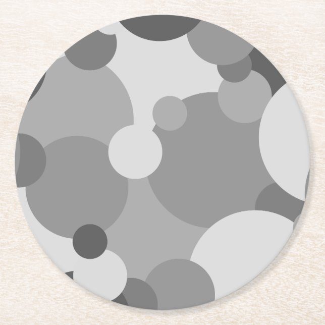 Schwarzweißmoleküle Papier-Untersetzer Runder Pappuntersetzer (Vorderseite)