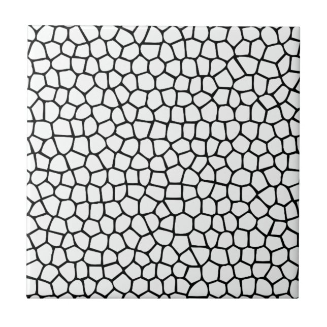 Schwarzweißmosaikmuster Fliese (Vorderseite)