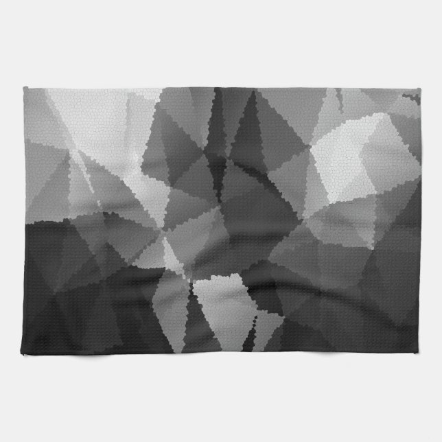 Schwarzweißmosaikmuster Geschirrtuch (Horizontal)