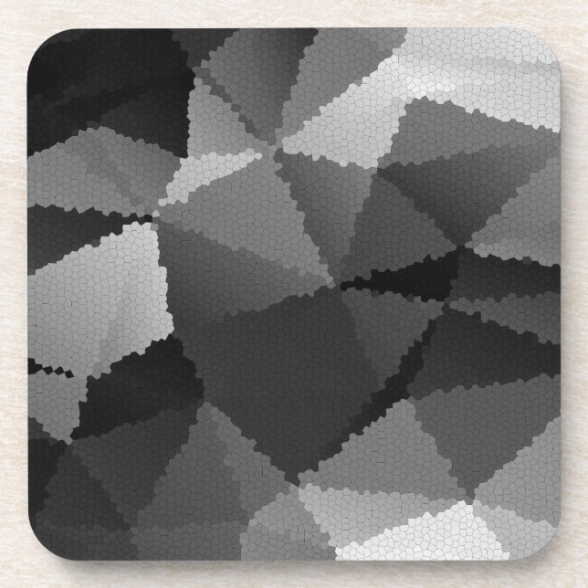 Schwarzweißmosaikmuster Getränkeuntersetzer (Vorderseite)