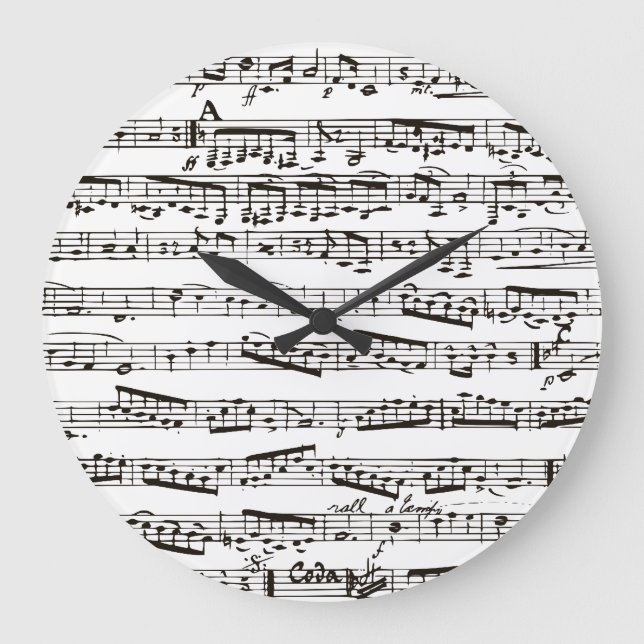 Schwarzweißmusik Große Wanduhr (Vorderseite)