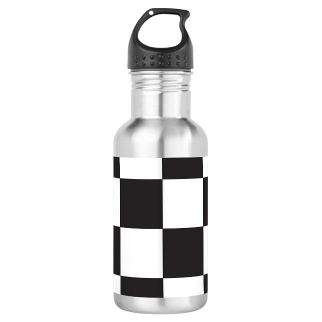 Schwarzweißmuster Edelstahlflasche (Vorderseite)
