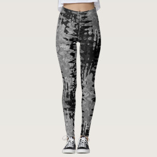 Schwarzweißmuster im Fraktal Leggings