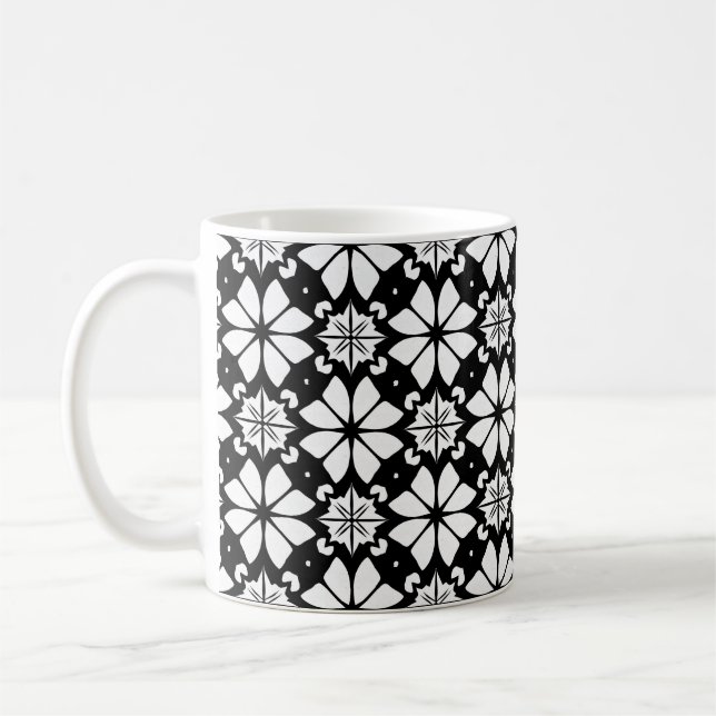 Schwarzweißmuster Kaffeetasse (Links)