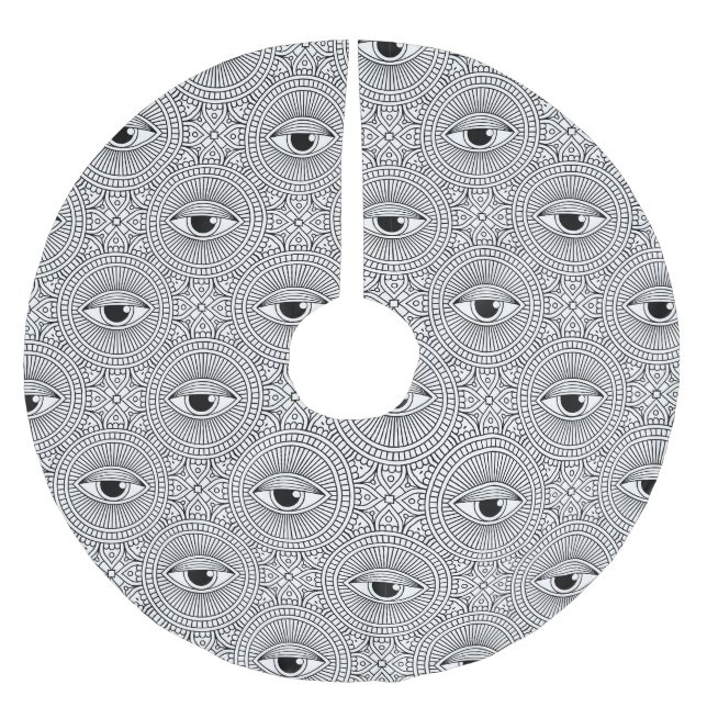 Schwarzweißmuster Polyester Weihnachtsbaumdecke (Vorderseite)