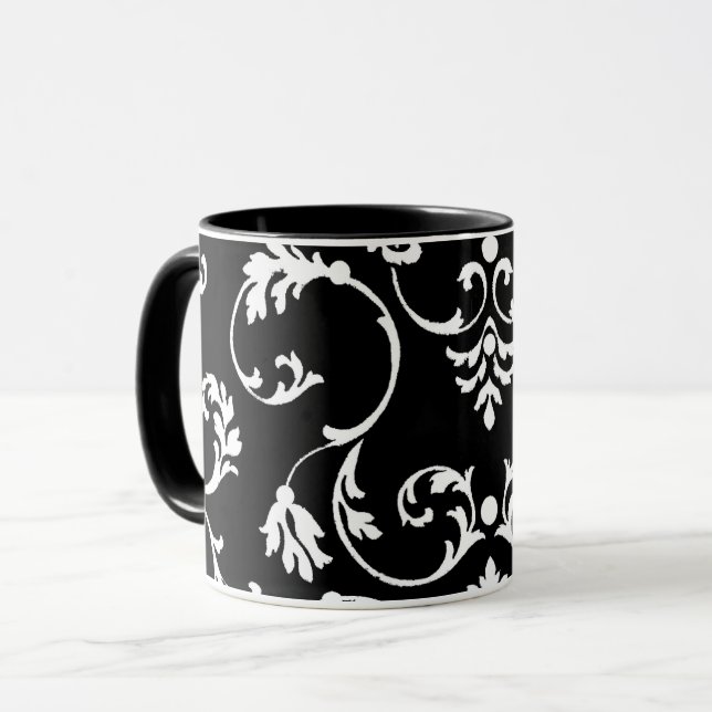 Schwarzweißmuster Tasse (Vorderseite Links)