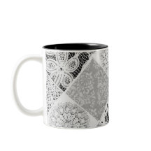 Schwarzweißpatchwork Lace Coffee Tasse