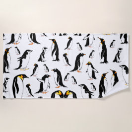 Schwarzweißpinguin-Muster Strandtuch