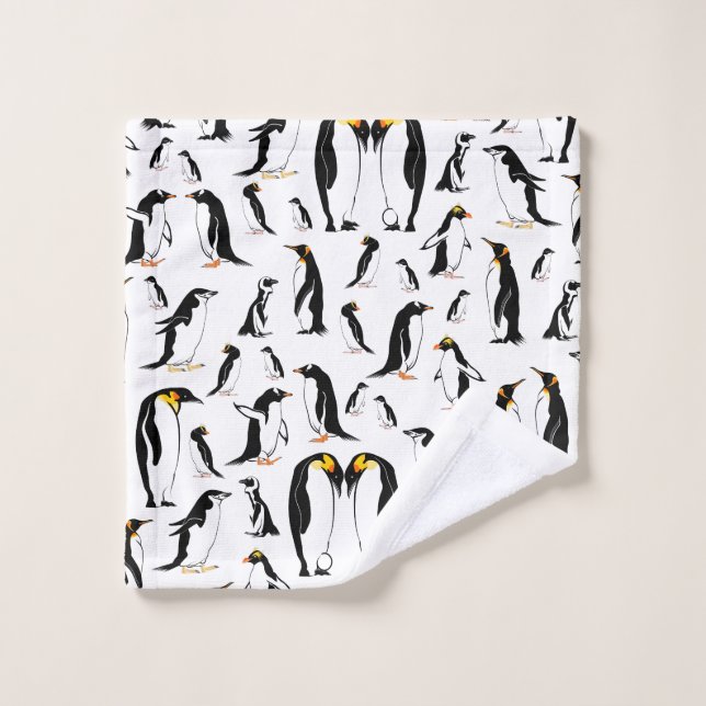 Schwarzweißpinguin-Muster Waschlappen (Waschlappen)