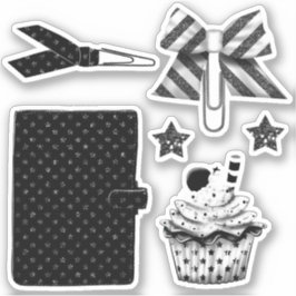 Schwarzweißplannenaufkleber Set, Band 4 Aufkleber