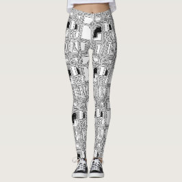 Schwarzweißplatine leggings