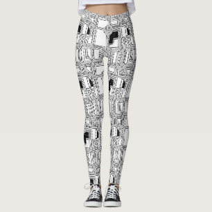 Schwarzweißplatine  leggings