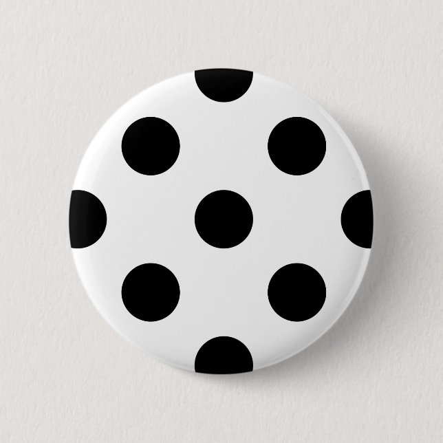 Schwarzweißpolka-Dot Button (Vorderseite)