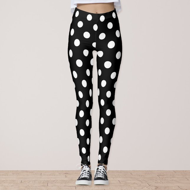 Schwarzweißpolka-Dot Leggings (Von Creator hochgeladen)