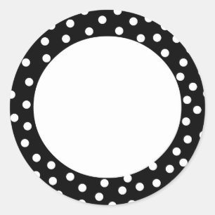 Schwarzweißpolka-Dot Runder Aufkleber