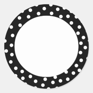 Schwarzweißpolka-Dot Runder Aufkleber