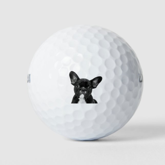 Schwarzweißportrait Golfball (Vorderseite)
