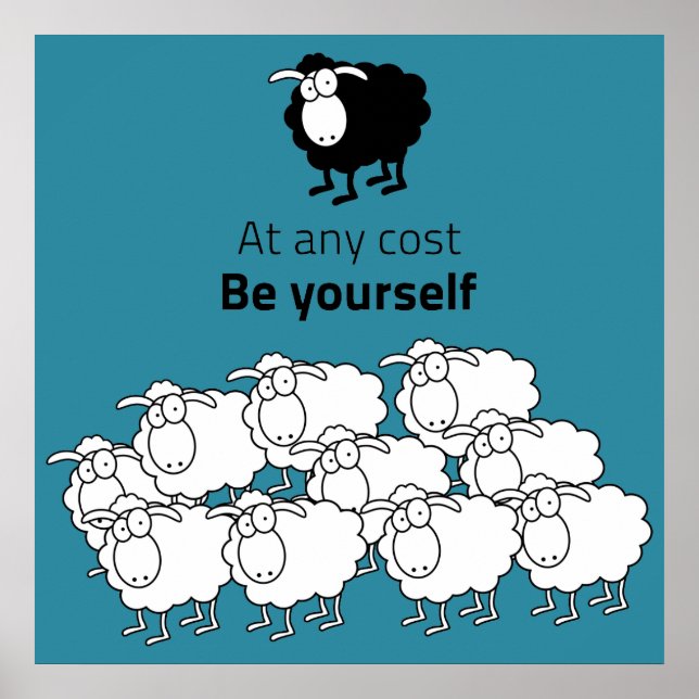 Schwarzweißschaf Poster (Vorne)