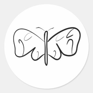 Schwarzweißschmetterling Runder Aufkleber